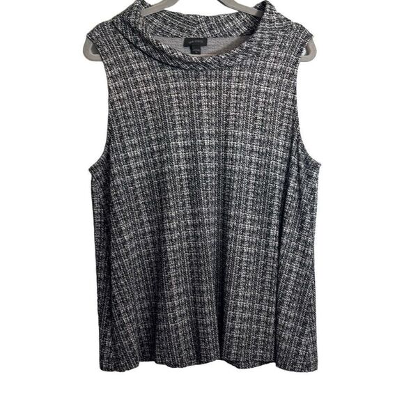 J. Jill sophisticated gray tweed look soft face framing collar sleeveless XL - Picture 1 of 9